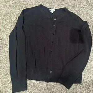 Black women's cardigan sweater.